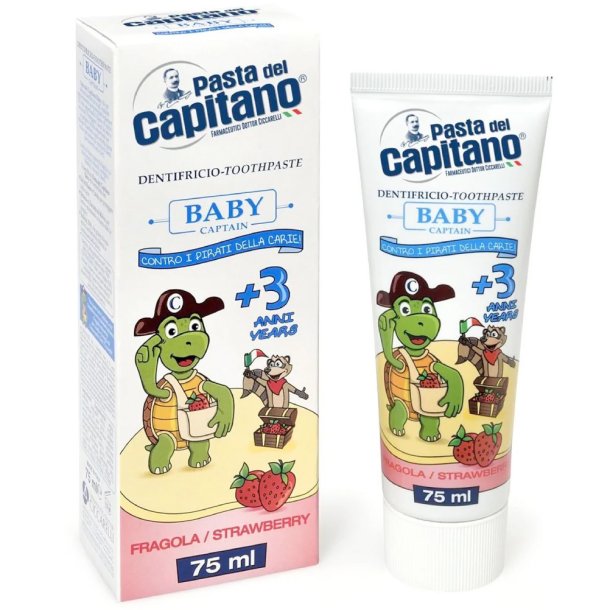 Italiensk Barnetannkrem PASTA del Capitano Strawberry 75 ml