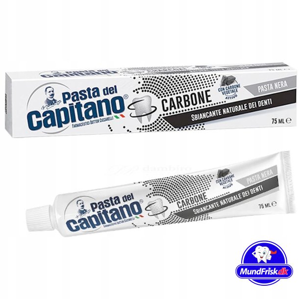 Italienische Zahnpasta Whitening PASTA del Capitano Charcoal 100 ml.