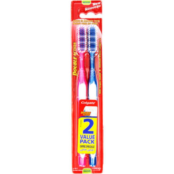 2 st. Colgate Double Action tandborstar Medium