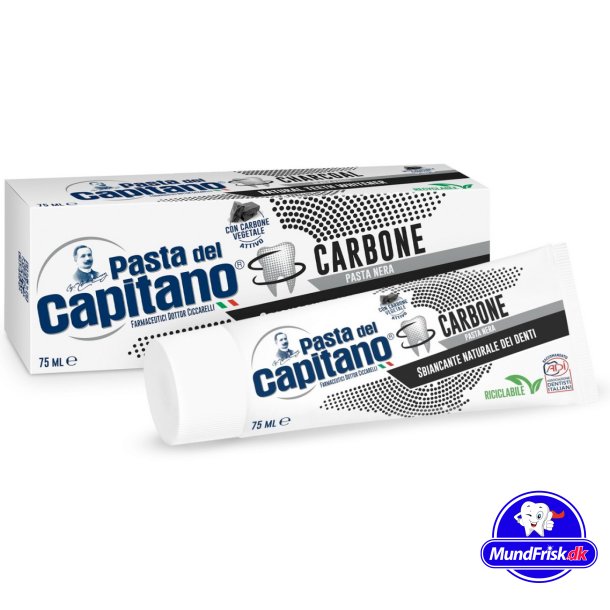Italienische Zahnpasta Whitening PASTA del Capitano Holzkohle 75 ml.