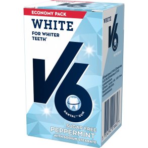 V6 White Peppermint Tyggegummi - konomipakke