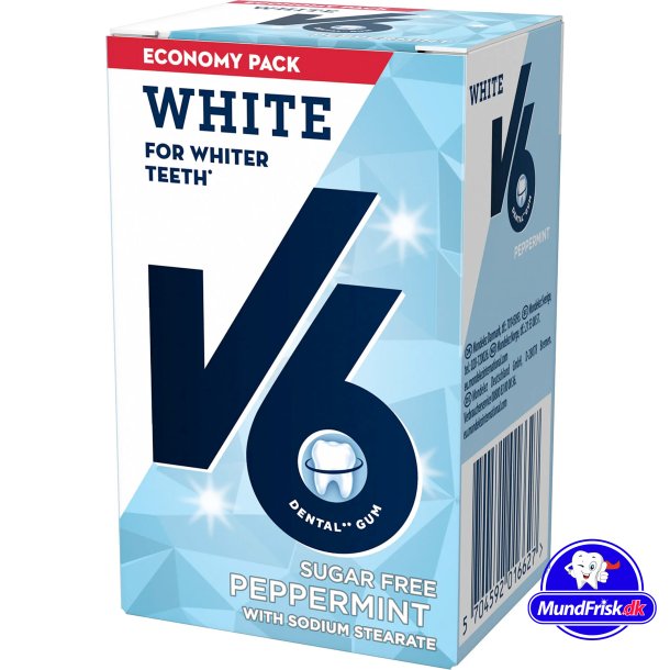 V6 White Peppermint Tyggegummi - konomipakke