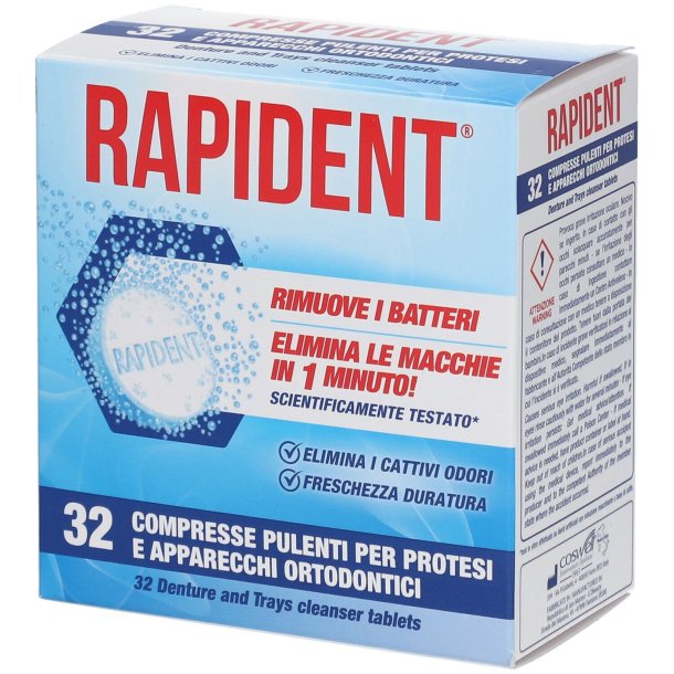Rengringstabletter til Protese RAPIDENT 32 stk.