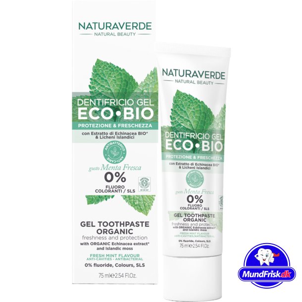 kologisk Tandpasta Gel NATURAVERDE  Protection &amp; Freshness 75 ml.
