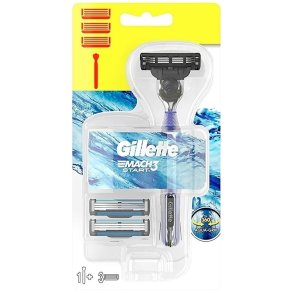 Gillette Barberskraber Mach3 Start + 3 Barberblade