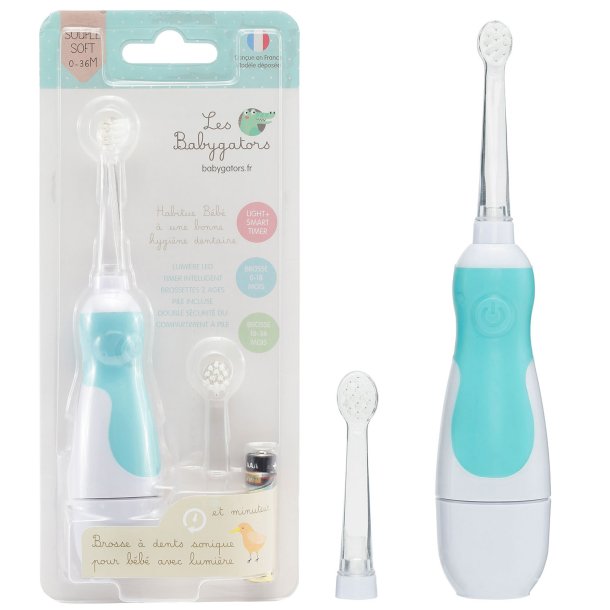 Elektrisk tannbrste Baby 0-5 r Les Babygators Sonic Batteri