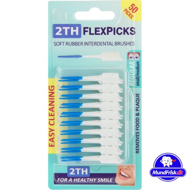 2TH Flexpicks Gummi Mellemrumsbrster Blde 50 stk.