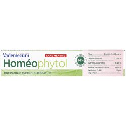 Homeopatisk tannkrem VADEMECUM Homophytol Mintfri 75 ml.