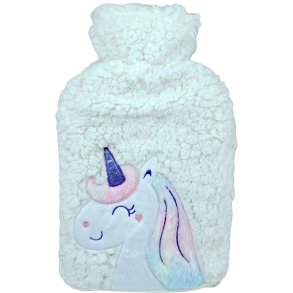 Varmtvannsflaske Pels med Unicorn Motiv 2 ltr.