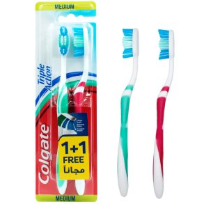 Colgate Tandbrste 2 stk. Triple Action Medium