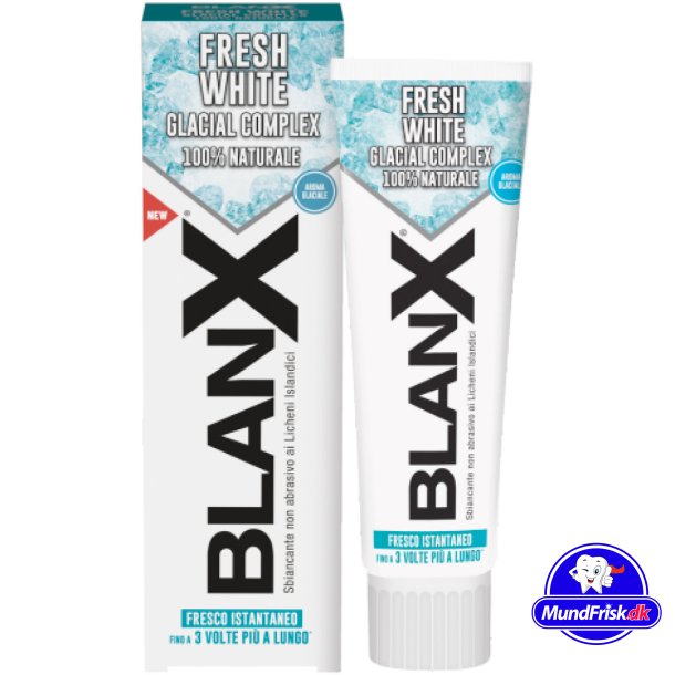 Naturlig Tandblegning Tandpasta BLANX Fresh White Glacial 75 ml