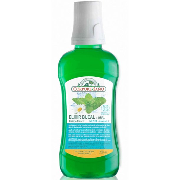 Ekologisk Aloe Vera Munvatten CORPORE SANO Mint - Kamomill 250 ml.