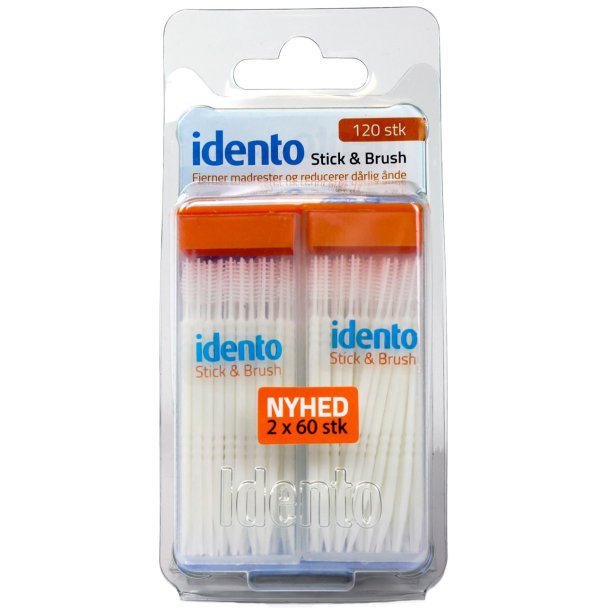 Idento Stick &amp; Brush Tandpetare + mellanrumsborste 2 x 60 st.