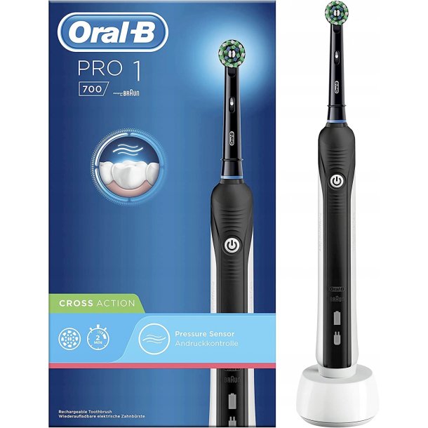 Oral-B Pro 1 700 elektrische tandenborstel met kruisbeweging Black