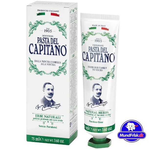 Italienische Kruterzahnpasta PASTA DEL CAPITANO Natural Kruter 75 ml.