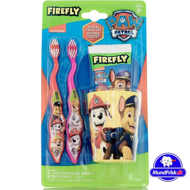 Paw Patrol Tandbrster + Tandpasta + Tandkrus FIREFLY