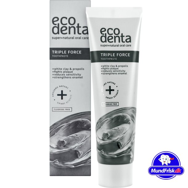 Naturlig Propolis Tandpasta ECODENTA Triple Force White Clay 100 ml
