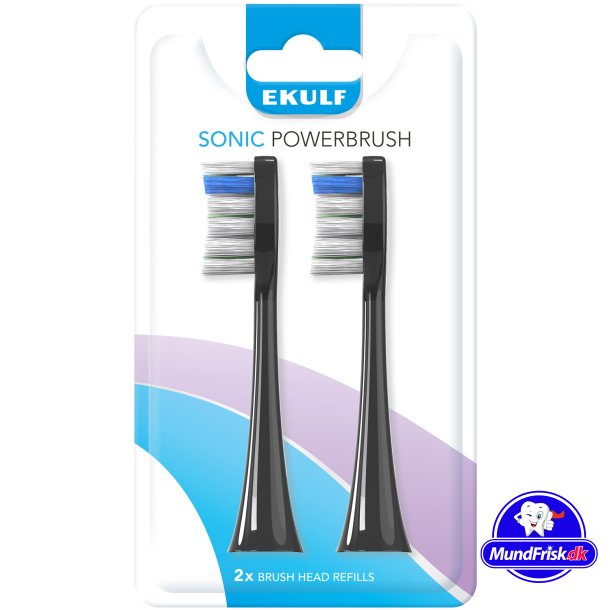 Schwarze Brstenkpfe fr die elektrische Zahnbrste Ekulf PowerBrush SONIC