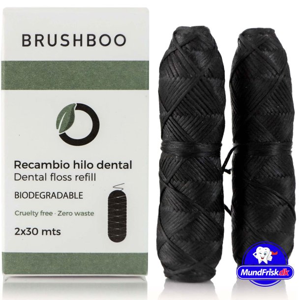 Organisk tanntrd Brushboo Refill 2 x 30 mtr. Kull