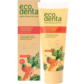 Naturlig Hydroxyapatitebarntandkrm ECODENTA Kids Strawberry frn 3 r 75 ml