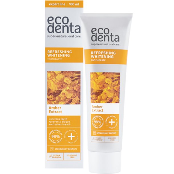 Naturlig Whitening tandkrm ECODENTA Amber Extract &amp; Xylitol 100 ml