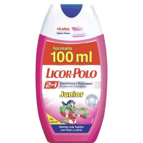Barntandkrm LICOR del Polo 2in1 Gel Junior Strawberry 100 ml.