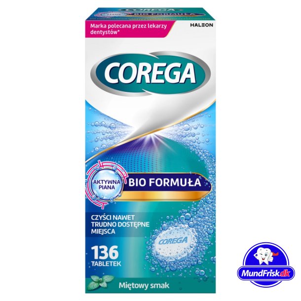 136 stk. Corega Tabs BioFormel Rensetabletter til protese