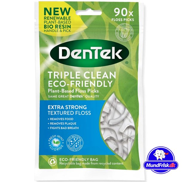 Zahnseidenklammern auf pflanzlicher Basis 90 Stk. DenTek Eco Triple Clean Floss -Picks