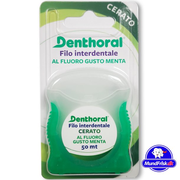 DENTHORAL Zahnseide PFAS-frei, gewachst, Fluor + Mint , 50 mtr.
