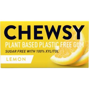 Naturlig Plastikfri Tyggegummi CHEWSY Xylitol Lemon 15g