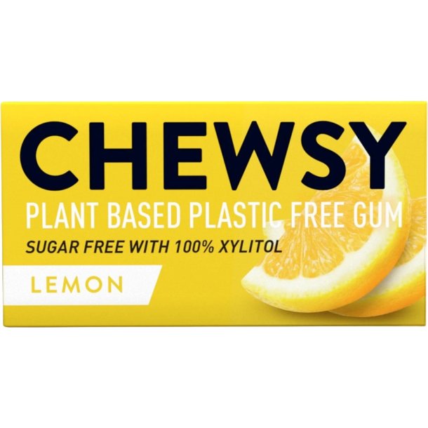 Naturlig Plastikfri Tyggegummi CHEWSY Xylitol Lemon 15g