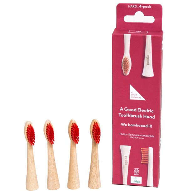 Bambusbrstehoder til Philips AGOOD company HARD 4 pcs. Rd