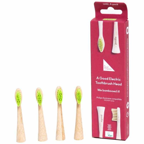 Bambu borsthuvuden fr Philips AGOOD company HARD 4 st. Grn