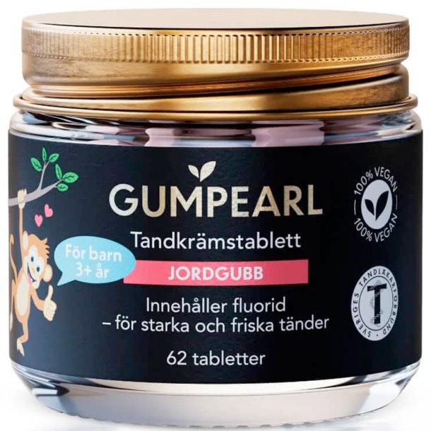 Barntandkrm Tabletter GUMPEARL Strawberry 62 st.