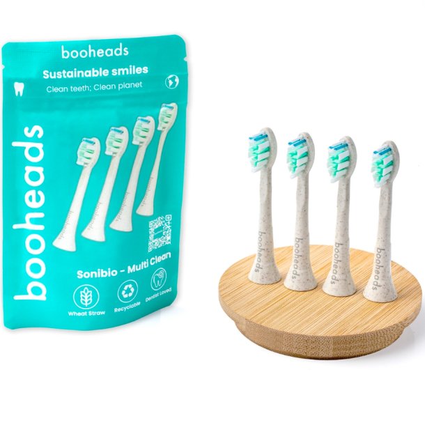 Plantebaserede Brstehoveder til Philips Sonicare BOOHEADS SoniBio 4 stk.