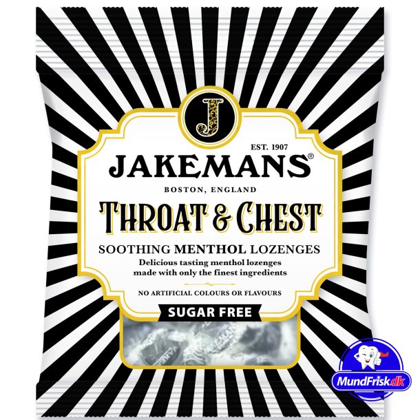 Jakemans sukkerfrie halspastiller Throat &amp; Chest 50 gr.