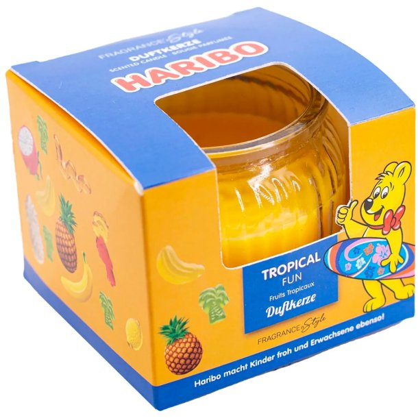 HARIBO Duftlys Tropical Fun Glas 85 gr.