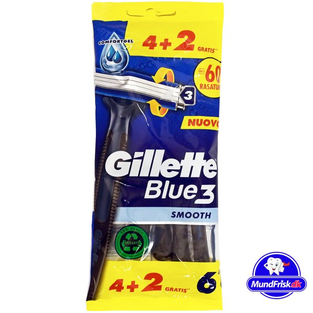 Gillette Einwegschaber Blue3 Smooth 6er-Pack.