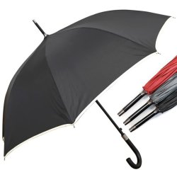Paraply lyxigt gummihandtag med kromls vindttt