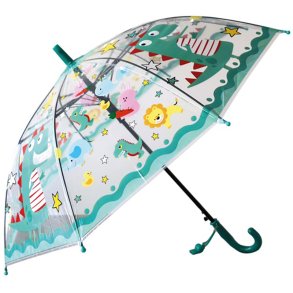 Paraply fr barn Transparent tryckta motiv Frgat handtag