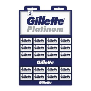 Gillette Platinum 100 stk. Barberblade Double Edge 20 x 5 stk.