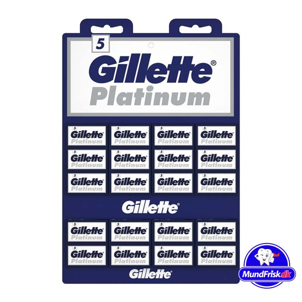 Gillette Platinum 100 stk. Barberblade Double Edge 20 x 5 stk.