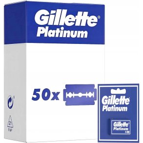 Gillette Platinum 50 stk. Barberblade Double Edge 10 x 5 stk.