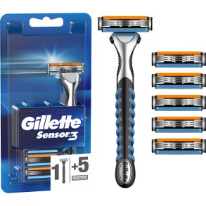 Gillette Sensor 3 Barberskraber Inkl. 6 Barberblade