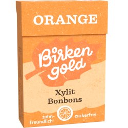 Tandvrd sugtabletter Birkengold Xylit Bonbons Orange