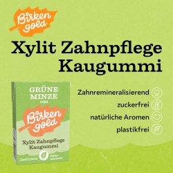 Natrlicher Xylitol-Kaugummi Birkengold Spearmint Green Mint 28g
