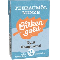 Naturligt Xylitol Tuggummi Birkengold TEA TREE Mint Plastfritt 28g