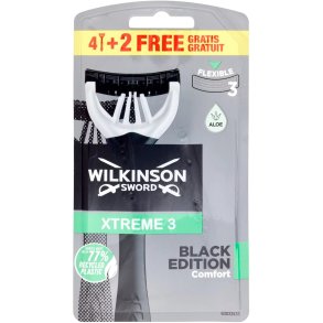 Wilkinson Sword Engangsskrabere Extreme 3 Comfort Black Edition 6 stk.