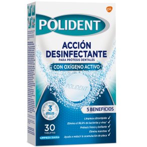Rengringstabletter til Protese POLIDENT Original 3 Minutes 30 stk.