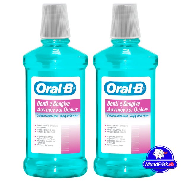 Oral-B Mundskyl 2 x 500 ml Teeth &amp; Gums Mint Alkoholfri